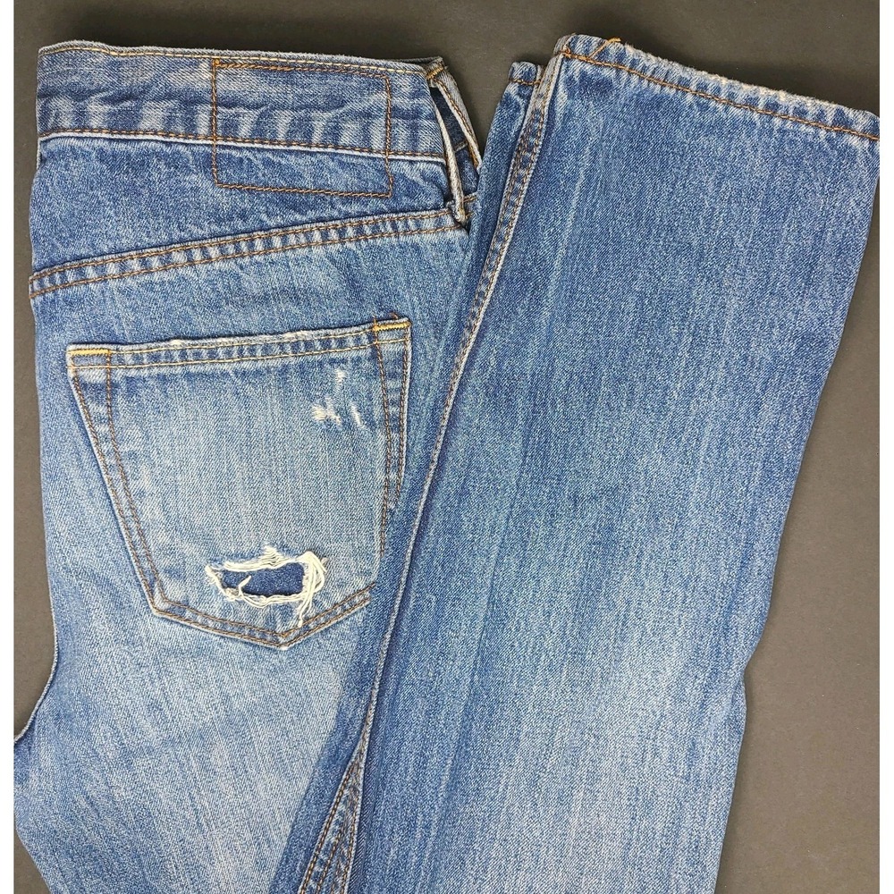Old Navy Slim Tall Men's Jeans 30x34 Distressed Medium Wash Denim 100% Cotton